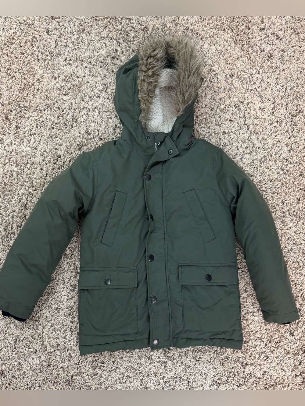 Sherpa-Lined Faux-Fur Hooded Kids Size S(6/7)